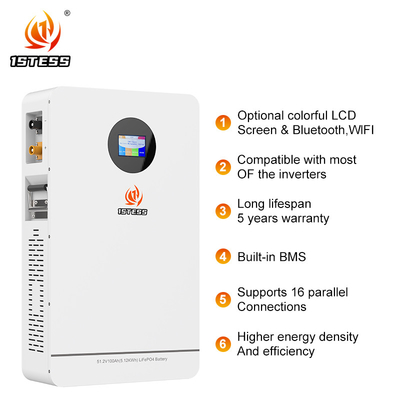 100Ah 5,12kw batterie di accumulo energetico domestico Sistema di accumulo di energia solare