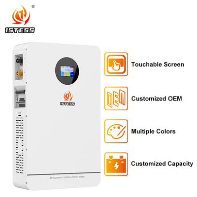 25.6V 200Ah 5.12Kwh Accumulatore di energia Batteria LiFePO4 Batteria Sistemi di accumulo di energia