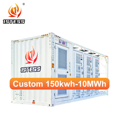 2MWh Contenitore industriale Sistema di accumulo di energia solare Batteria agli ioni di litio connessa alla rete Off-grid Switching automatico personalizzato
