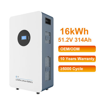 Sistema di accumulo di energia per la casa 51.2V 314Ah 16kWh Batteria solare tutto in una batteria di lunga durata