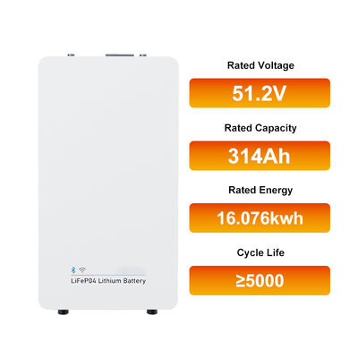 Sistema di accumulo di energia solare domestica All in One 51.2V 16kwh 314Ah Battery Pack con Smart BMS Backup