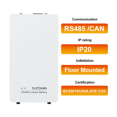 48V 314Ah 15kwh LiFePO4 batteria al litio pacchetto tutto in un unico muro montato unità di accumulo di energia domestica