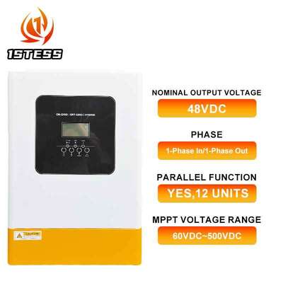 Controllo solare MPPT integrato da 120 A 48V Invertitore solare ibrido monofase 5.5kw 6.2kw Puro Sine Wave Off Grid