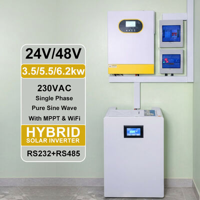 1.5KW 24V inverter ibrido onda sinusa pura MPPT 60A caricabatterie solare singola fase 230VAC uscita per PC e elettrodomestici